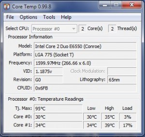 Core Temp 0.99.8.0 (32 Bit & 64 Bit) 